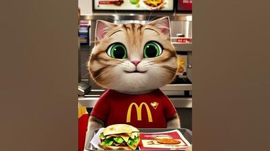 ASMR: Cat's reaction to fast food will shock you | Beast Challenge Stories