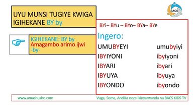 IKINYARWANDA: IGIHEKANE BY-by