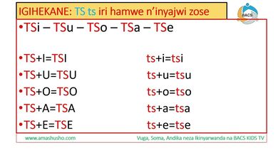 IKINYARWANDA: IGIHEKANE TS-ts