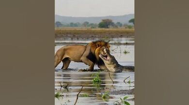 Funny Shorts for Battle Lion vs Crocodile | Beast Challenge Stories